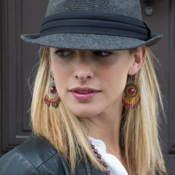 Boucles d'oreilles Bordeaux