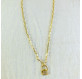 Collier petit cadenas or