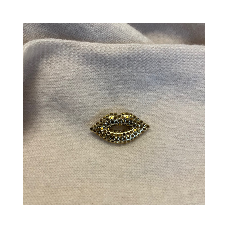 Broche Bouche strass