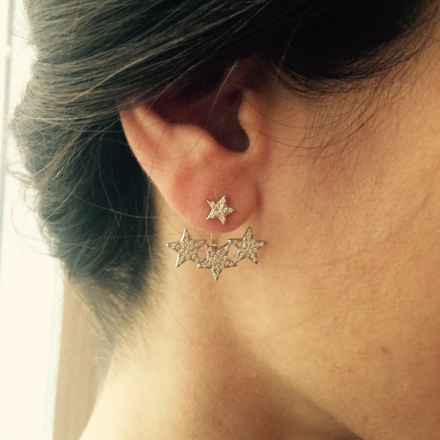 Boucles d'oreilles devant/derrière 4 étoiles